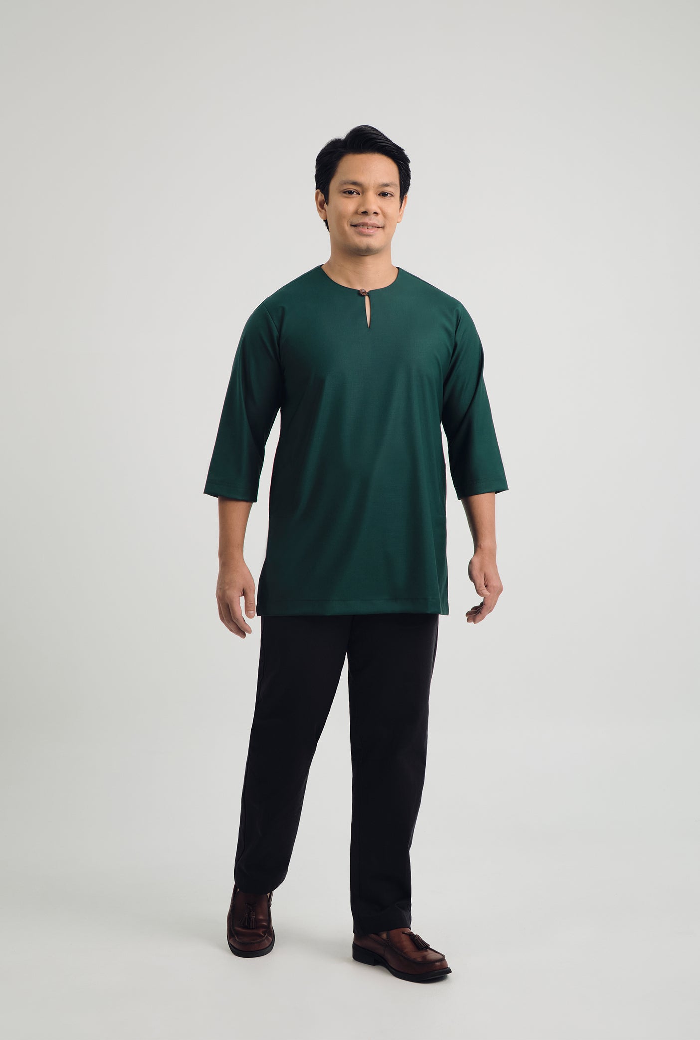 Patawali Three Quarter Sleeve Top  - Emerald Green