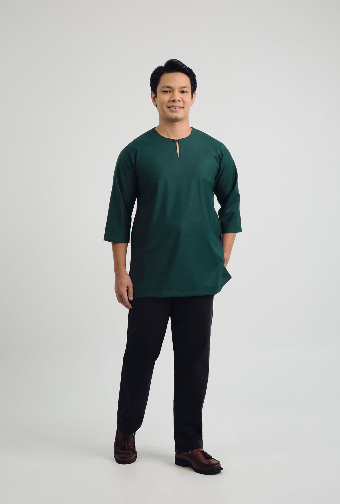 Patawali Three Quarter Sleeve Top  - Emerald Green