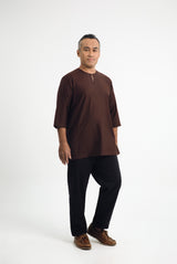 Patawali Three Quarter Sleeve Top  - Dark Brown