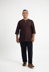 Patawali Three Quarter Sleeve Top  - Dark Brown