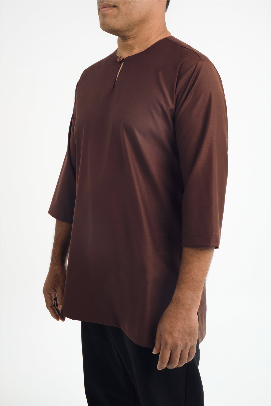 Patawali Three Quarter Sleeve Top  - Dark Brown