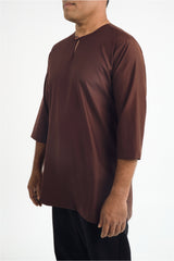 Patawali Three Quarter Sleeve Top  - Dark Brown