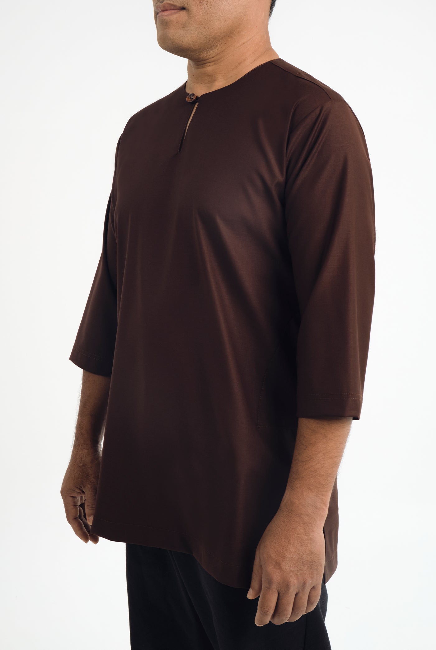 Patawali Three Quarter Sleeve Top  - Dark Brown
