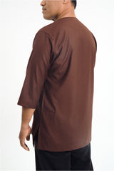 Patawali Three Quarter Sleeve Top  - Dark Brown