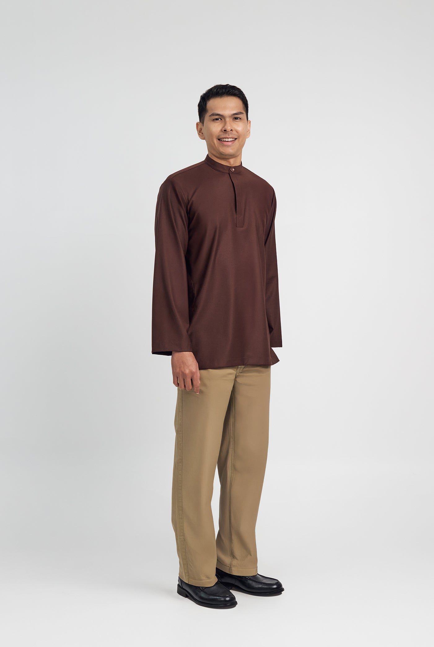 Patawali Collared Top  - Dark Brown