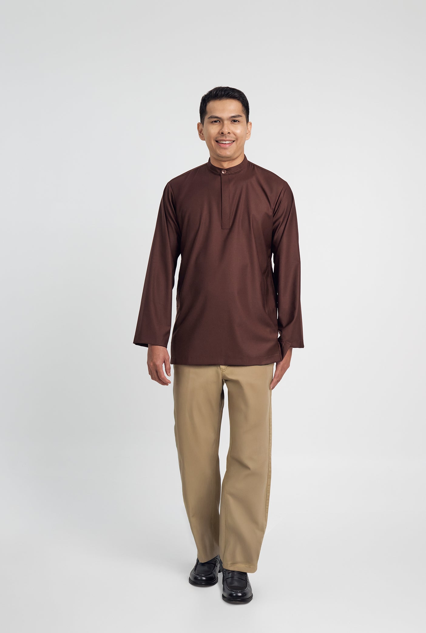 Patawali Collared Top  - Dark Brown