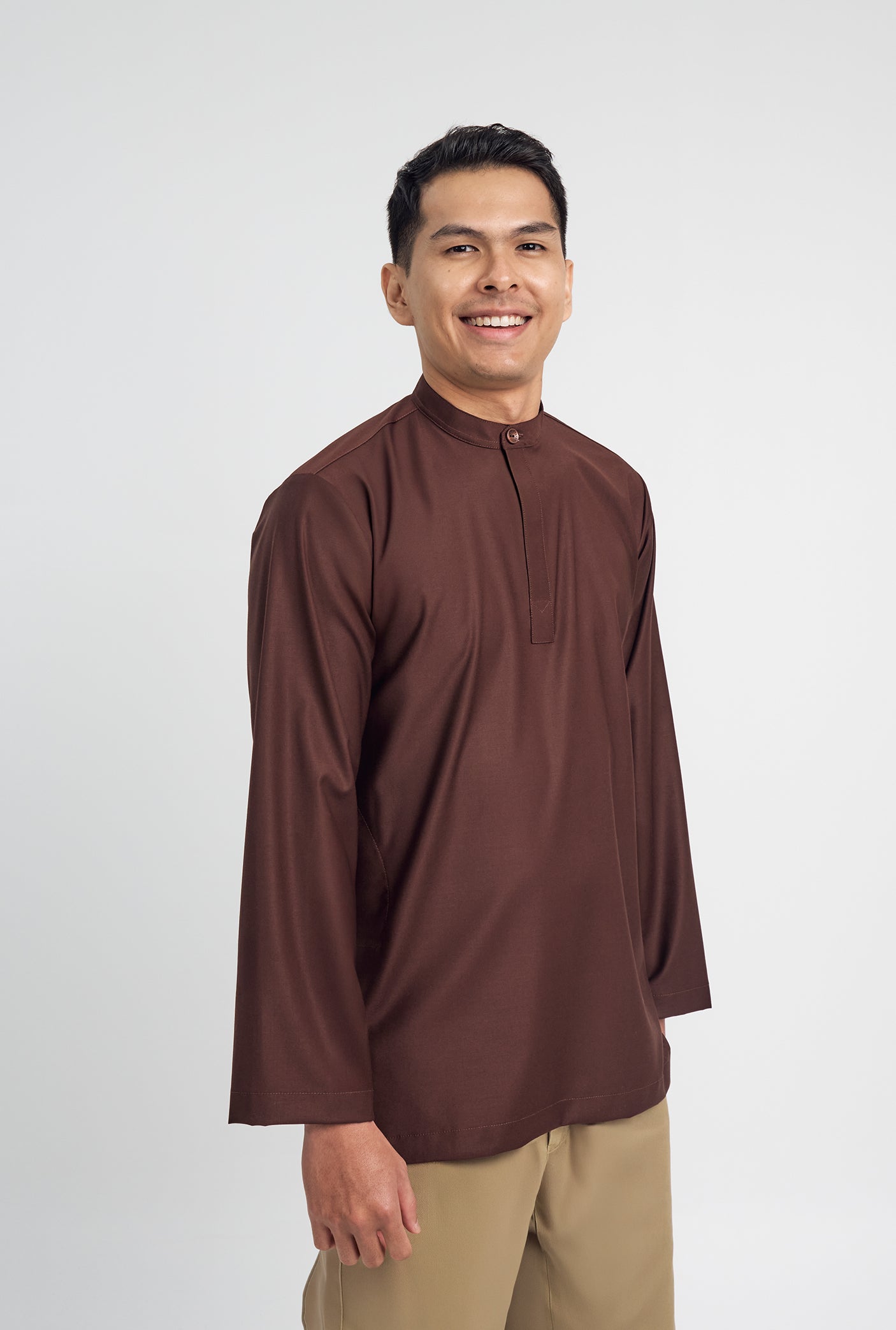 Patawali Collared Top  - Dark Brown