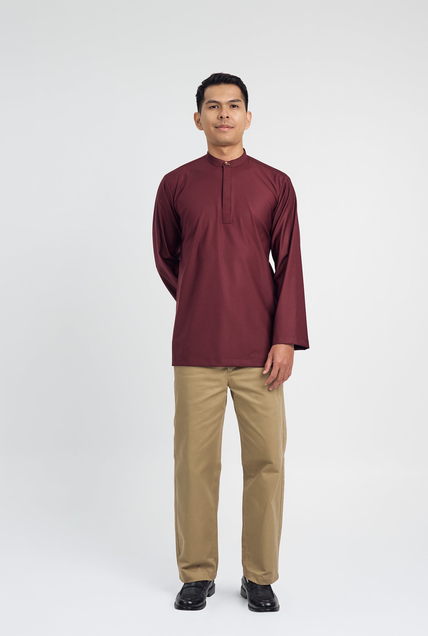 Patawali Collared Top  - Burgundy Red