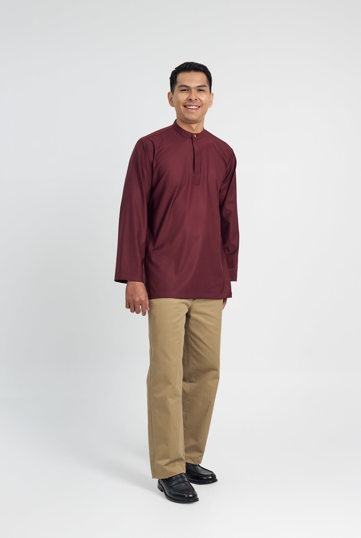 Patawali Collared Top  - Burgundy Red