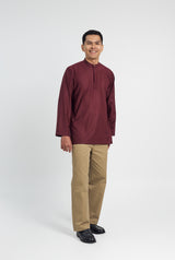 Patawali Collared Top  - Burgundy Red