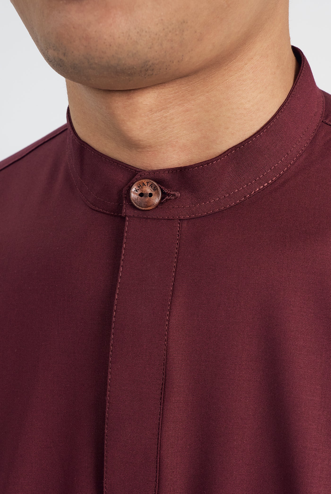 Patawali Collared Top  - Burgundy Red