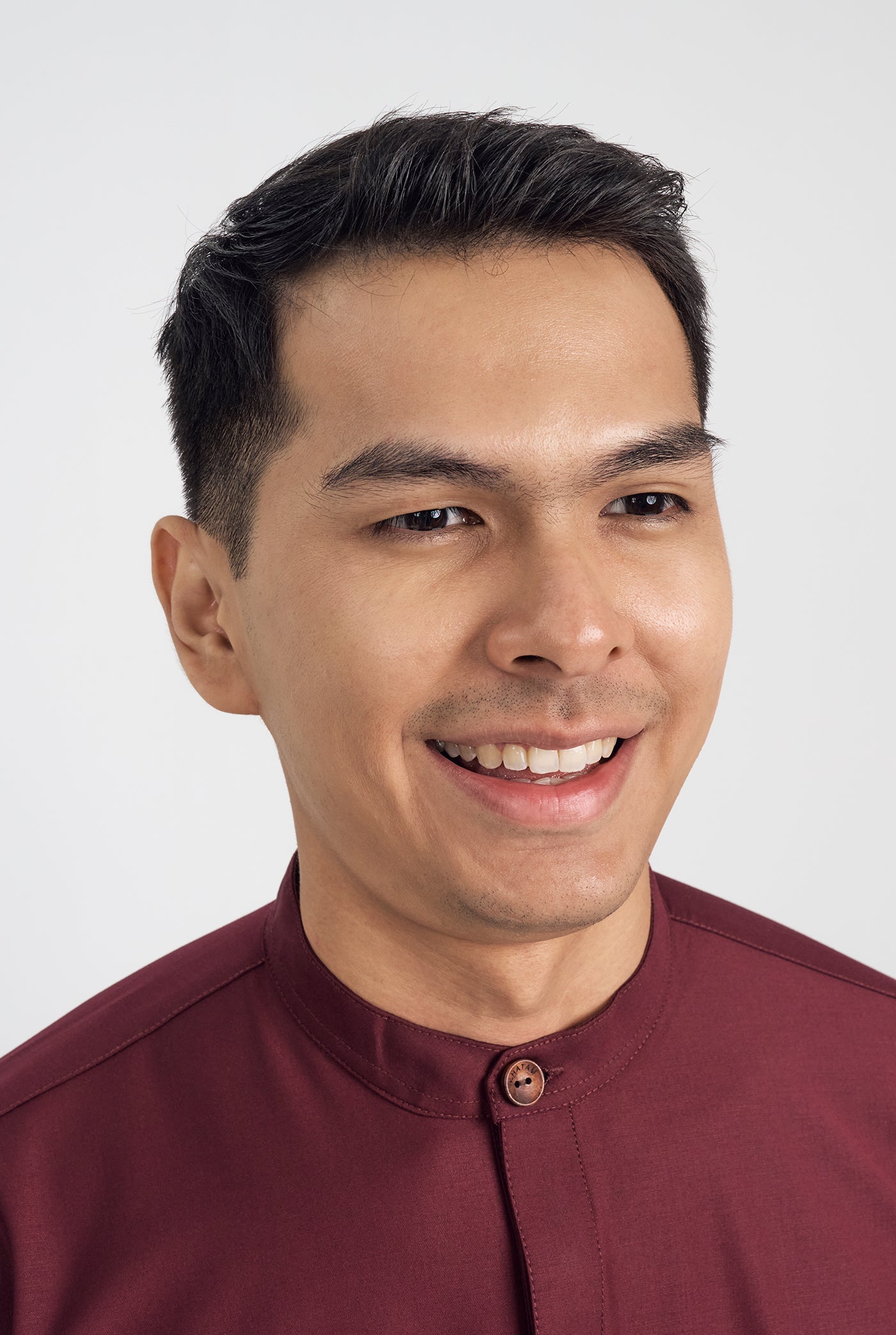 Patawali Collared Top  - Burgundy Red