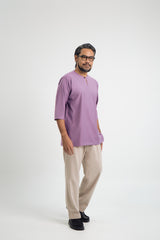 Patawali Three Quarter Sleeve Top  - Dusty Lilac