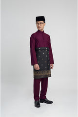Patawali Modern Fit Baju Melayu Cekak Musang - Purple Manggis
