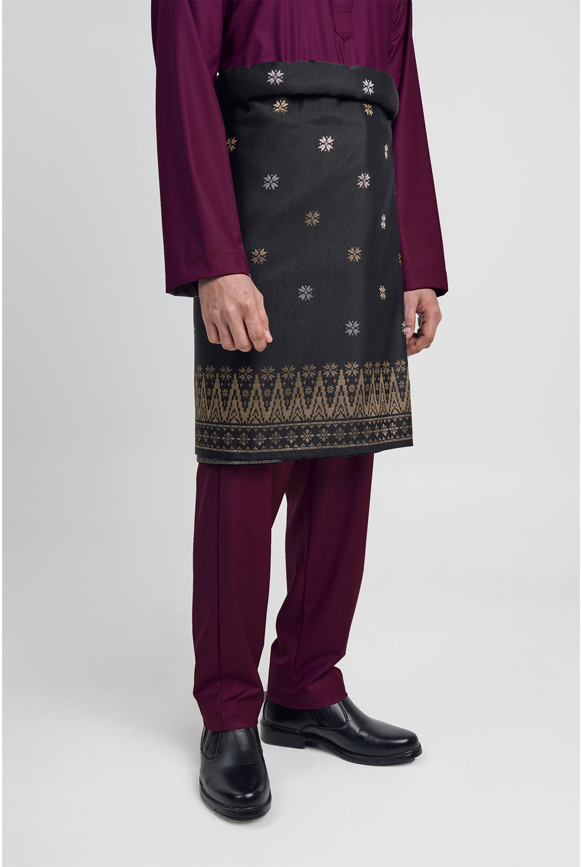 Patawali Modern Fit Baju Melayu Cekak Musang - Purple Manggis