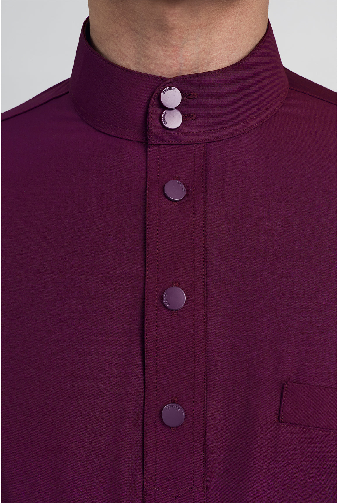 Patawali Modern Fit Baju Melayu Cekak Musang - Purple Manggis