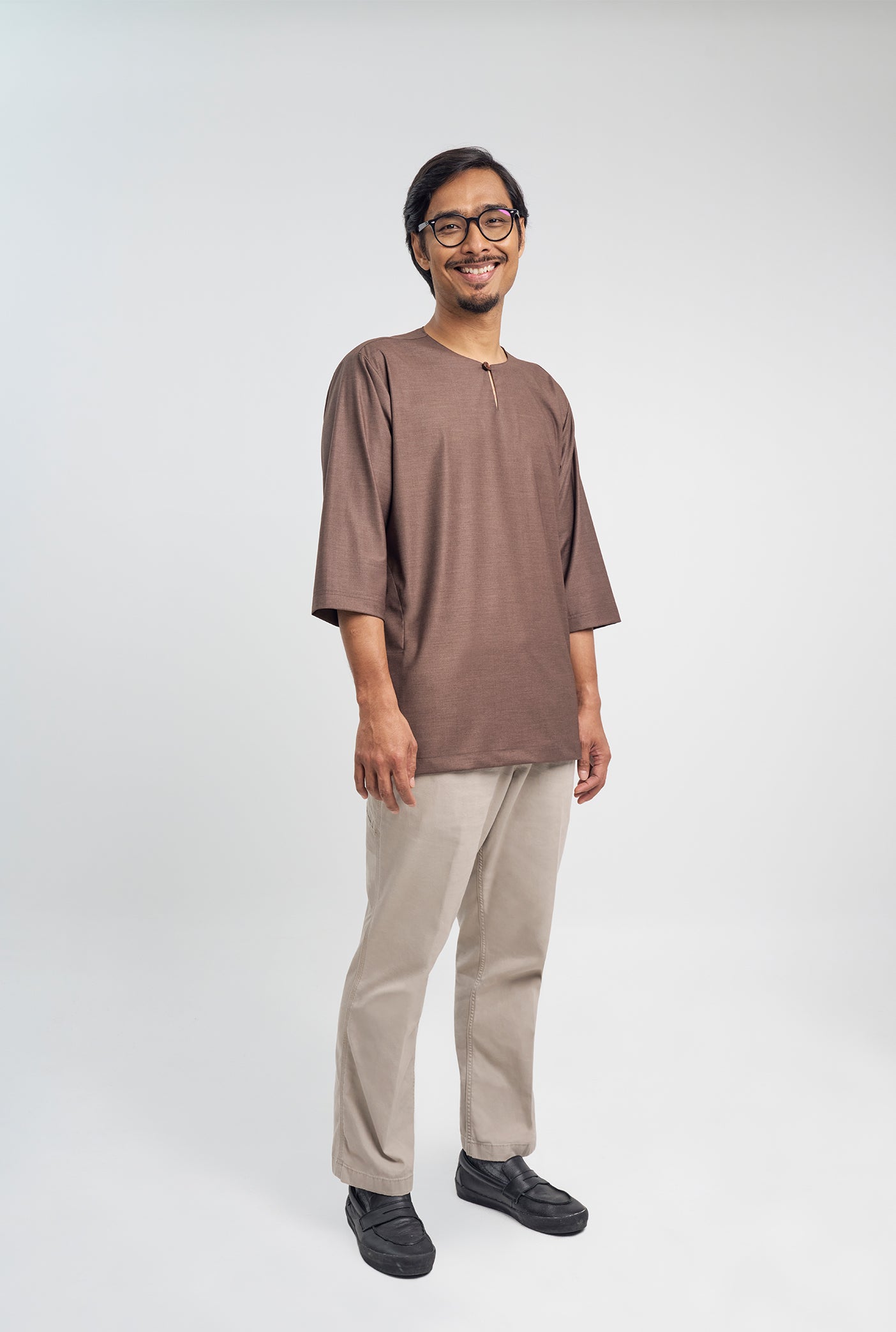 Patawali Three Quarter Sleeve Top  - Espresso