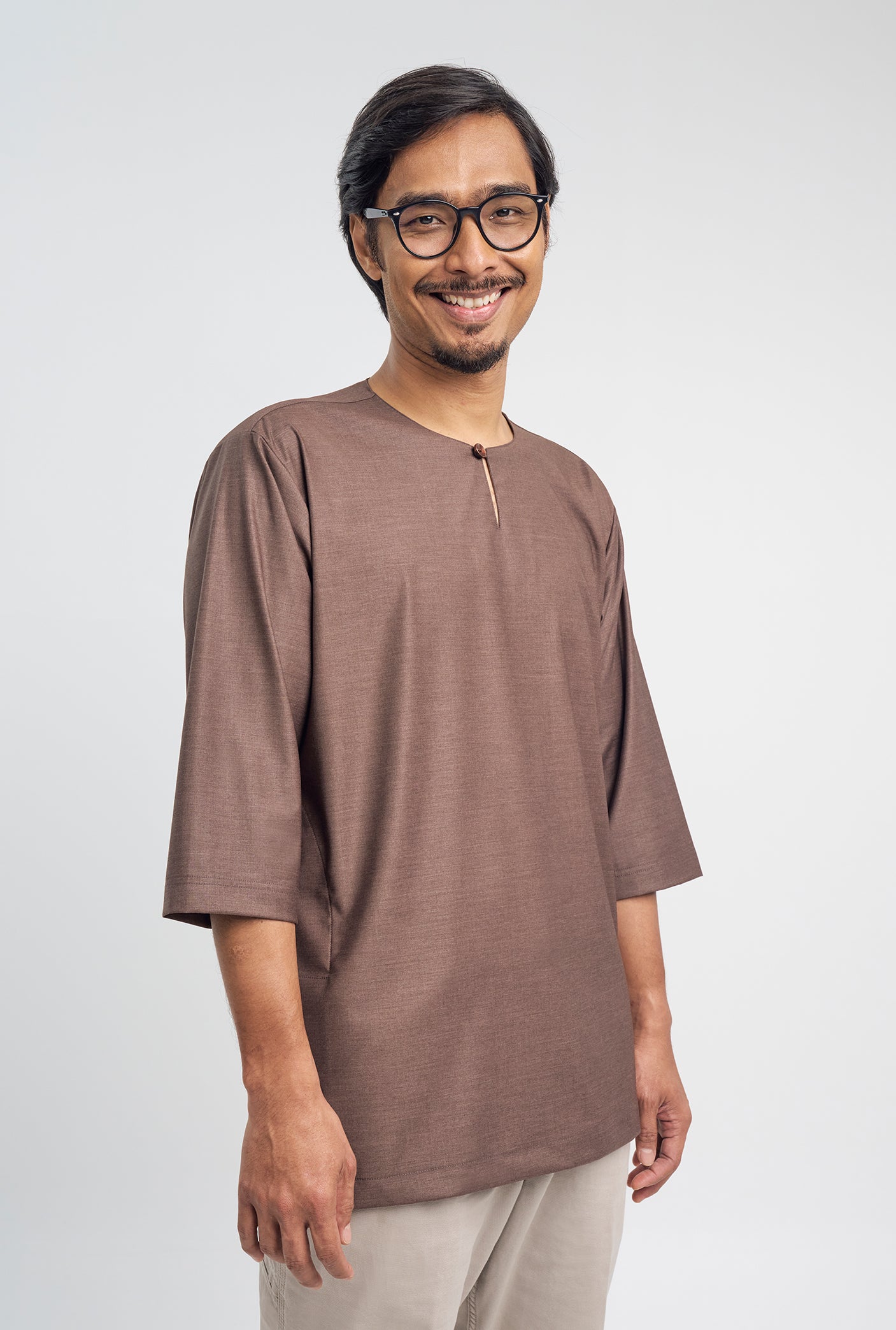 Patawali Three Quarter Sleeve Top  - Espresso