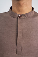 Patawali Collared Top  - Espresso