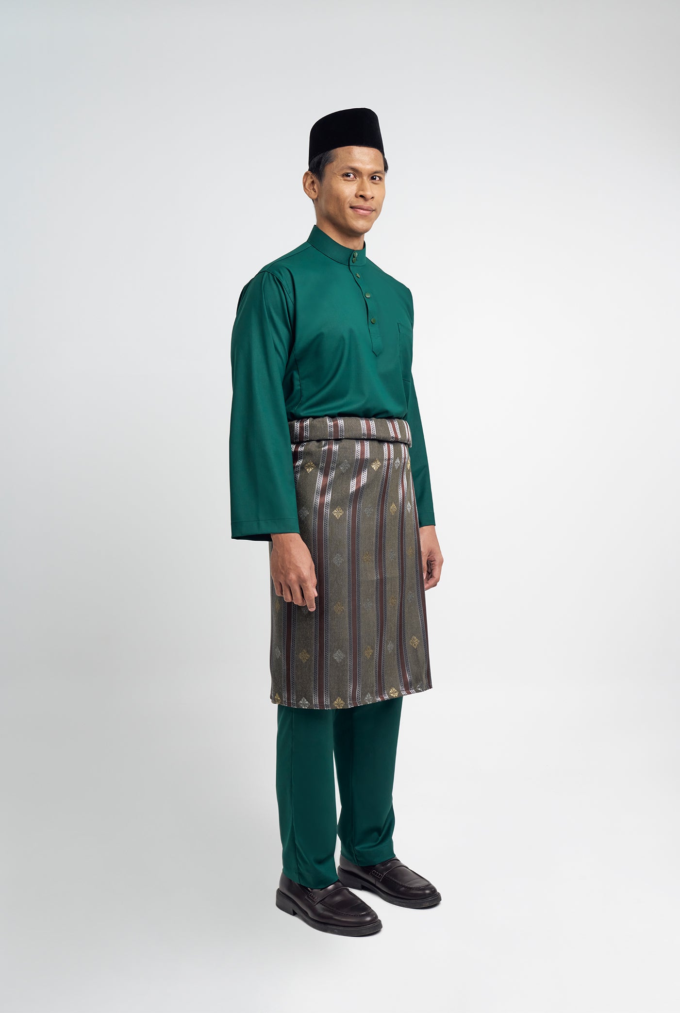 Patawali Classic Fit Baju Melayu Cekak Musang - Emerald Green