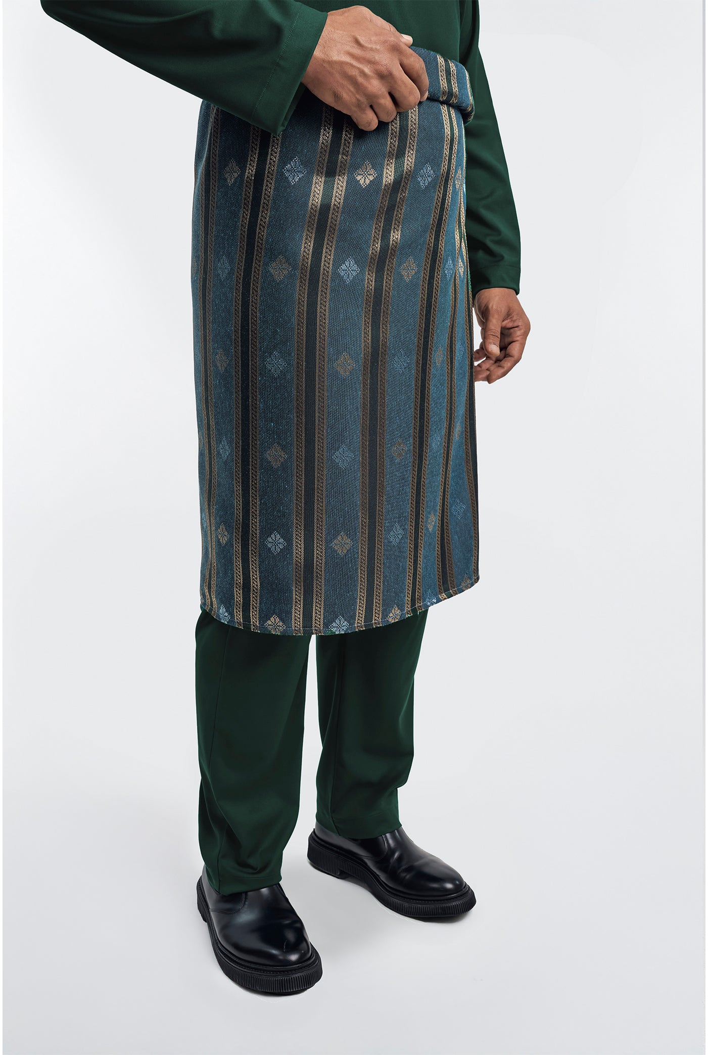 Patawali Modern Fit Baju Melayu Cekak Musang - Deep Green