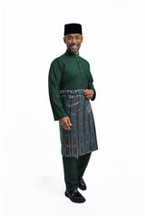 Patawali Modern Fit Baju Melayu Cekak Musang - Deep Green