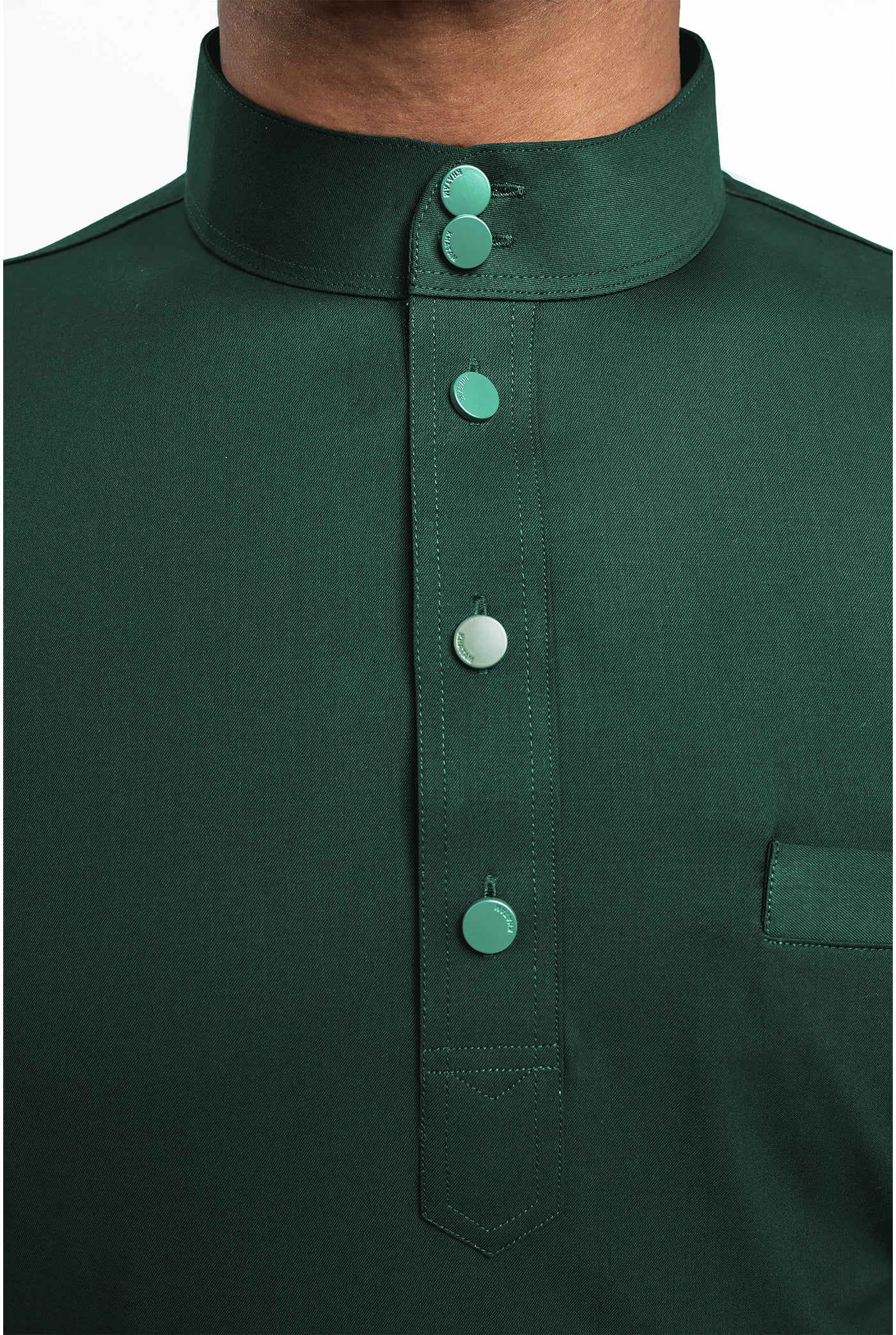 Patawali Modern Fit Baju Melayu Cekak Musang - Deep Green