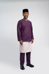Patawali Modern Fit Baju Melayu Teluk Belanga - Dark Purple