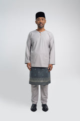 Patawali Modern Fit Baju Melayu Teluk Belanga - Ash Grey