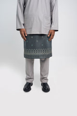 Patawali Modern Fit Baju Melayu Teluk Belanga - Ash Grey