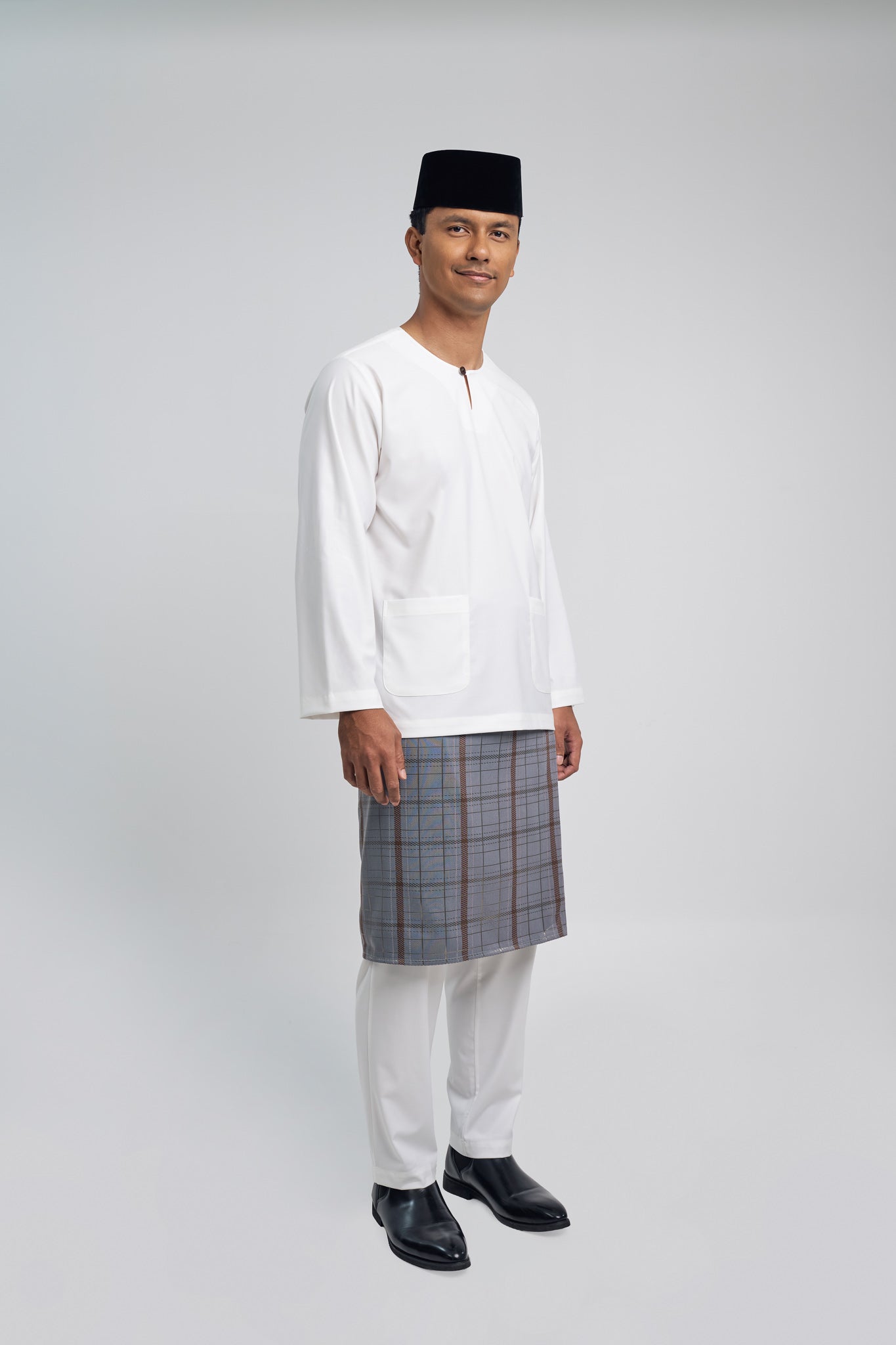 Patawali Modern Fit Baju Melayu Teluk Belanga - Antique White