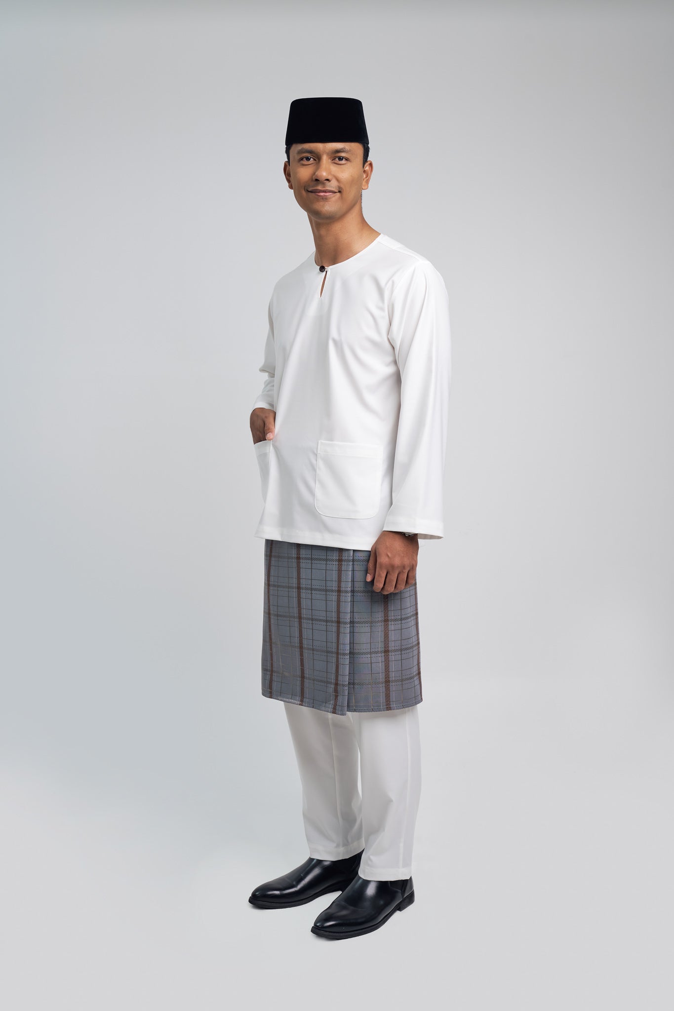 Patawali Modern Fit Baju Melayu Teluk Belanga - Antique White