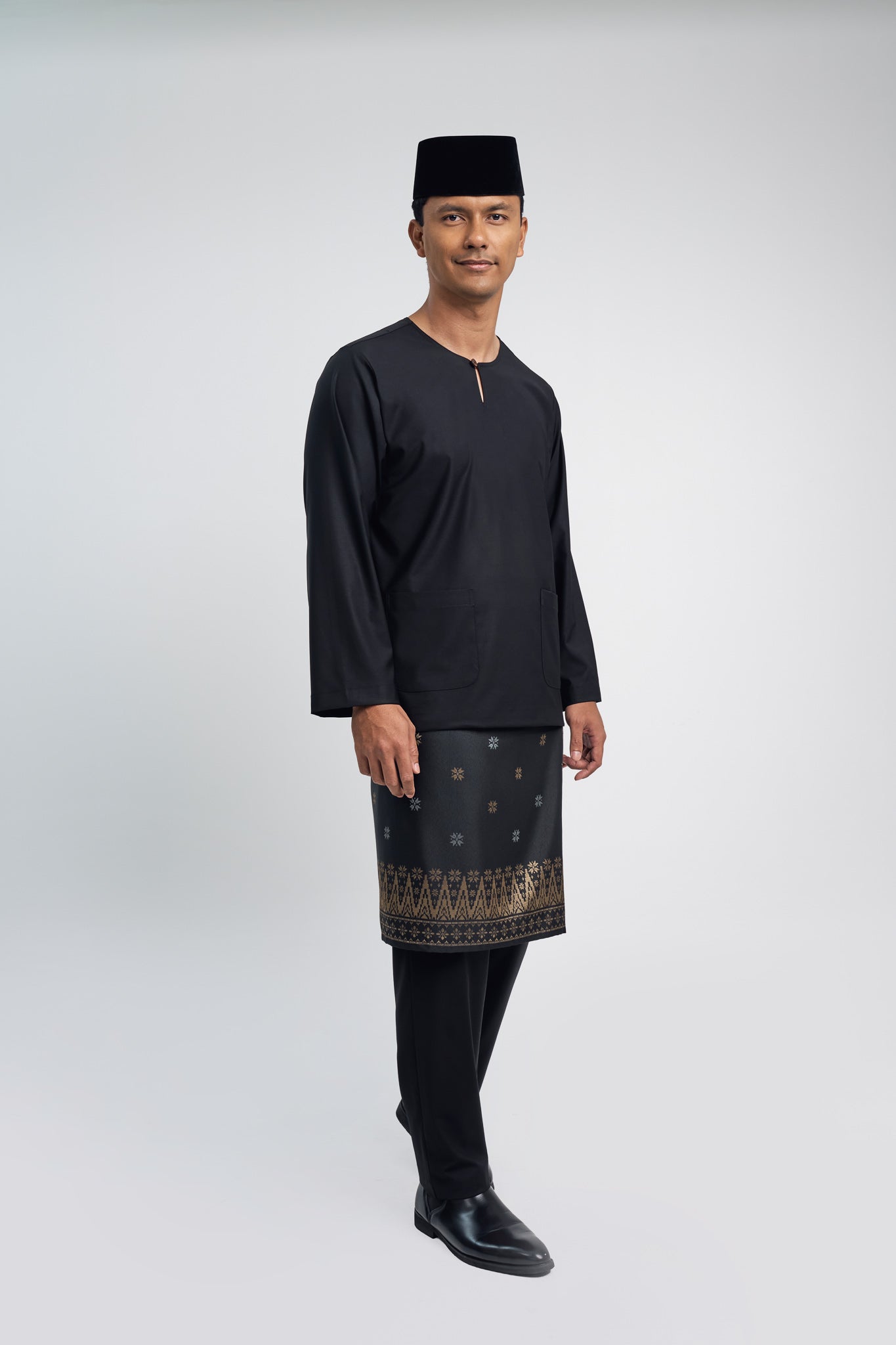 Patawali Modern Fit Baju Melayu Teluk Belanga - Opal Black