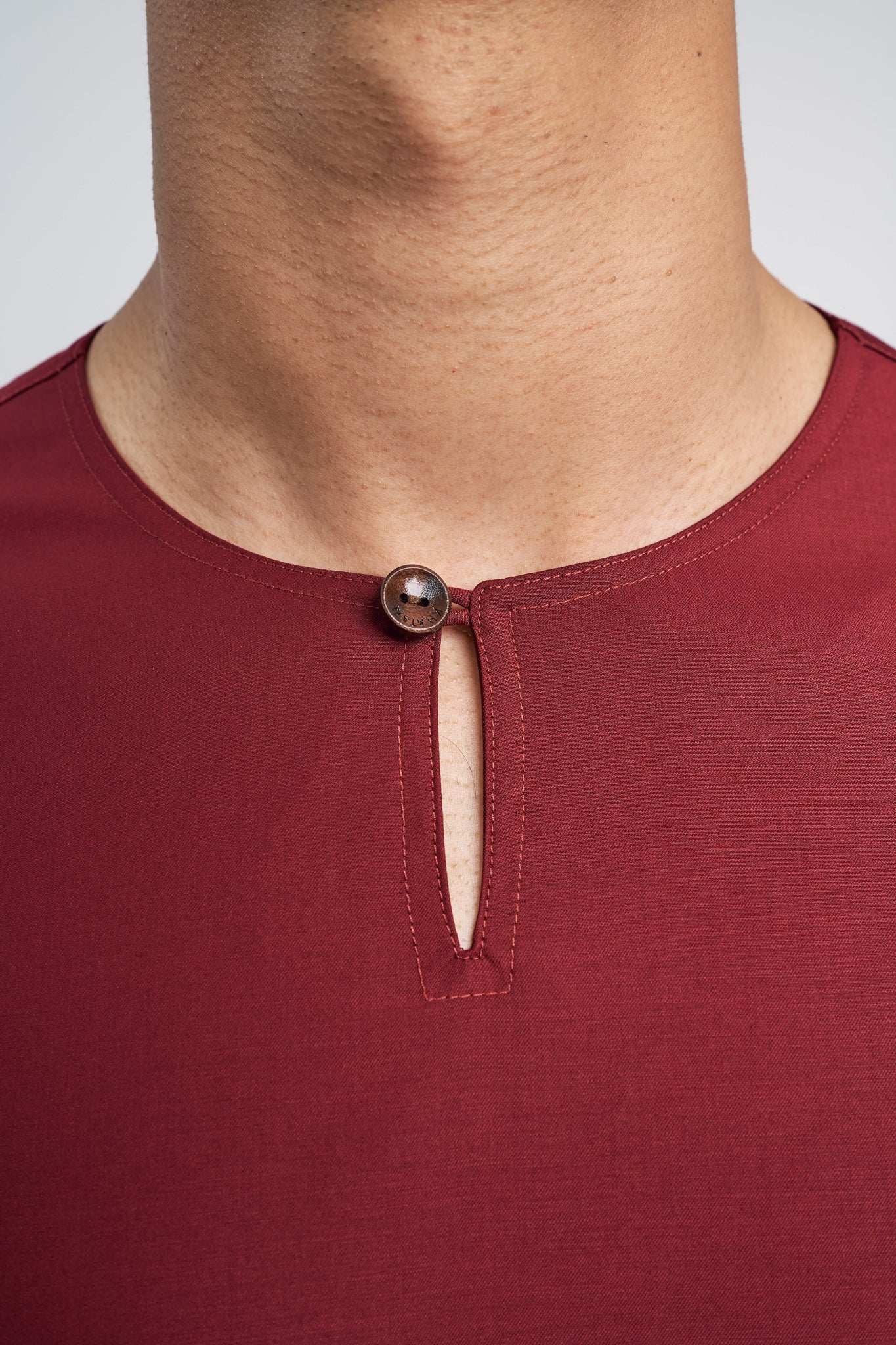 Patawali Modern Fit Baju Melayu Teluk Belanga - Mahogany Red