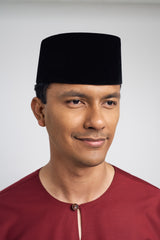 Patawali Modern Fit Baju Melayu Teluk Belanga - Mahogany Red