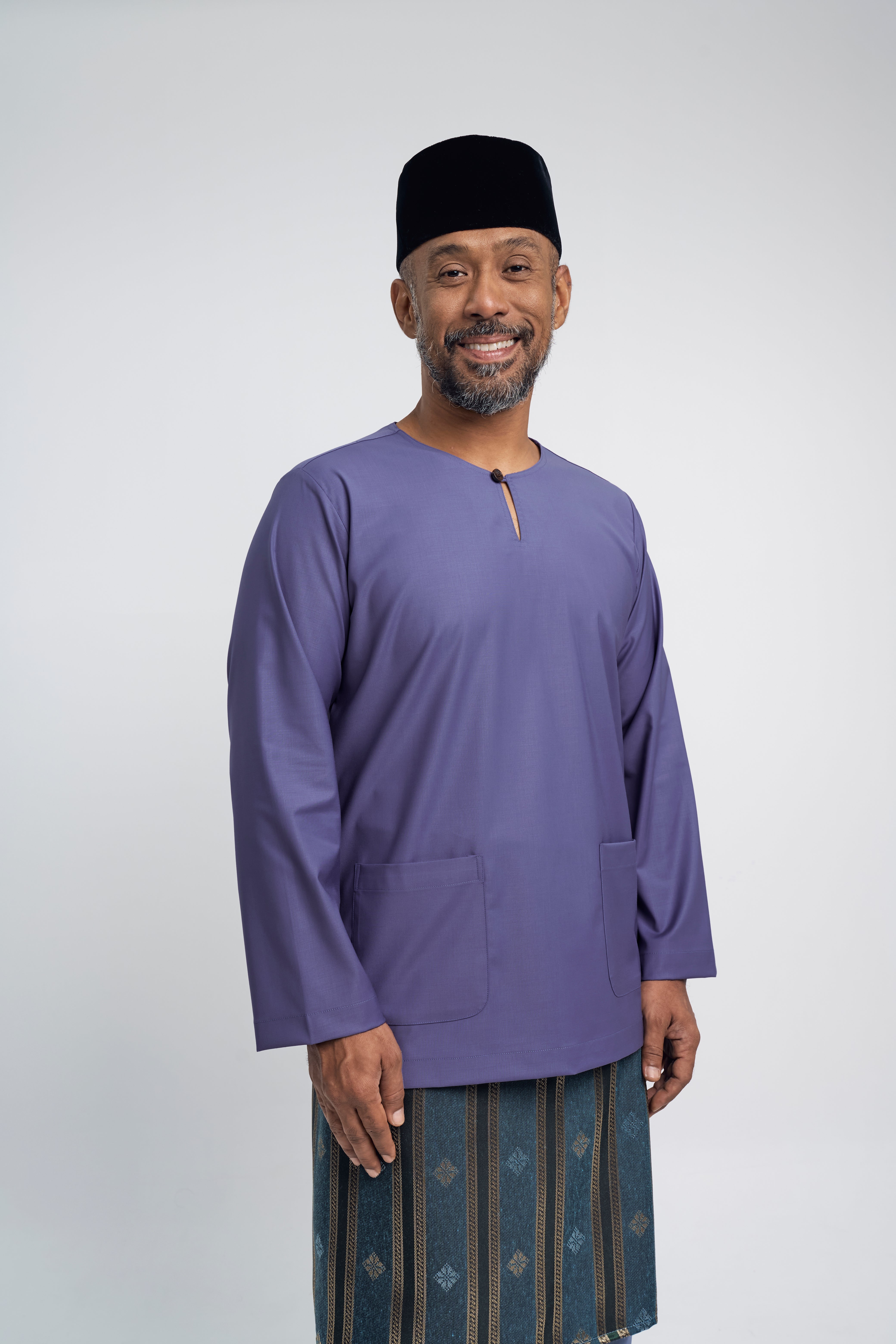 Patawali Modern Fit Baju Melayu Teluk Belanga - Purple Yam