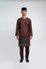 Patawali Modern Fit Baju Melayu Teluk Belanga -Dark Brown