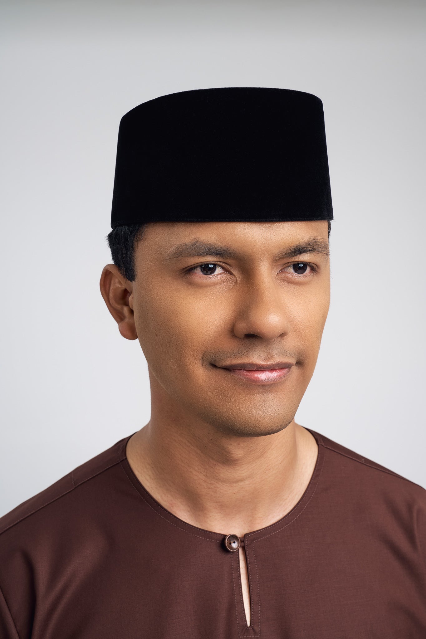 Patawali Modern Fit Baju Melayu Teluk Belanga -Dark Brown