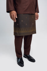 Patawali Modern Fit Baju Melayu Teluk Belanga -Dark Brown