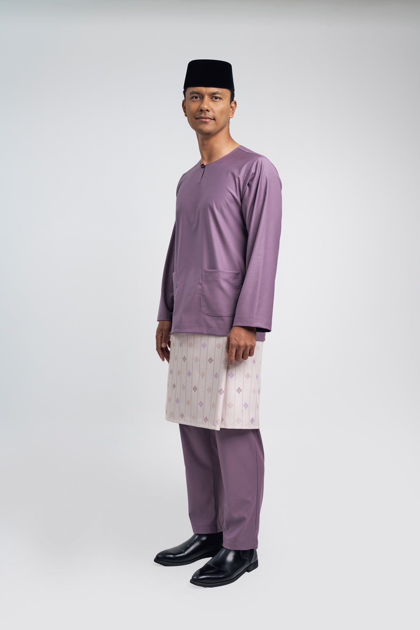 Patawali Modern Fit Baju Melayu Teluk Belanga - Dusty Lilac
