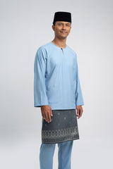 Patawali Modern Fit Baju Melayu Teluk Belanga - Light Blue