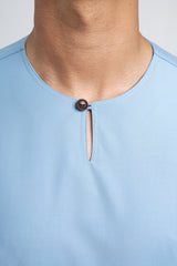 Patawali Modern Fit Baju Melayu Teluk Belanga - Light Blue