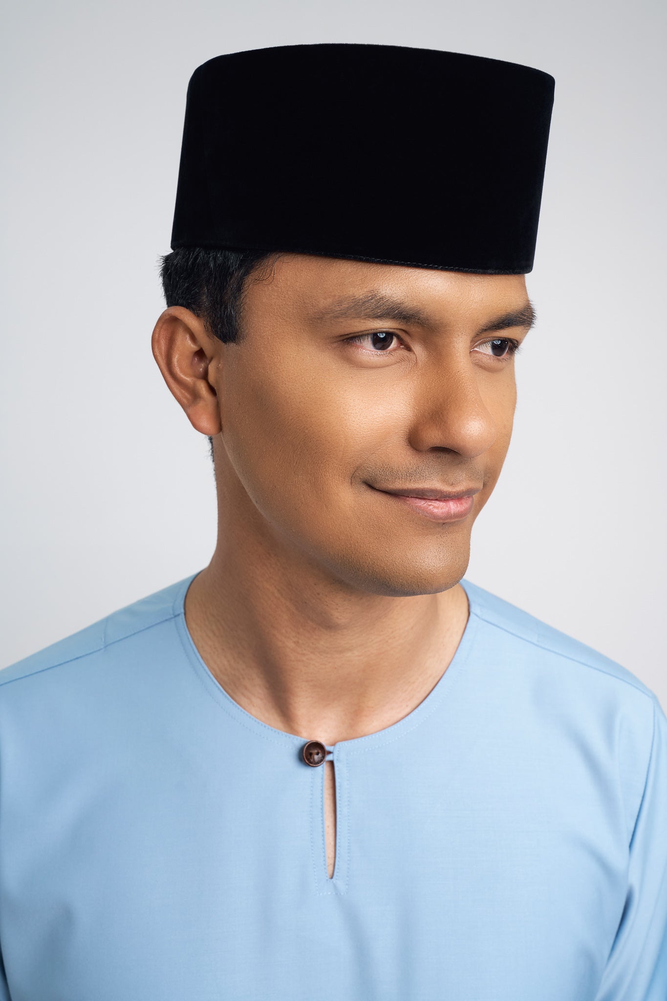 Patawali Modern Fit Baju Melayu Teluk Belanga - Light Blue