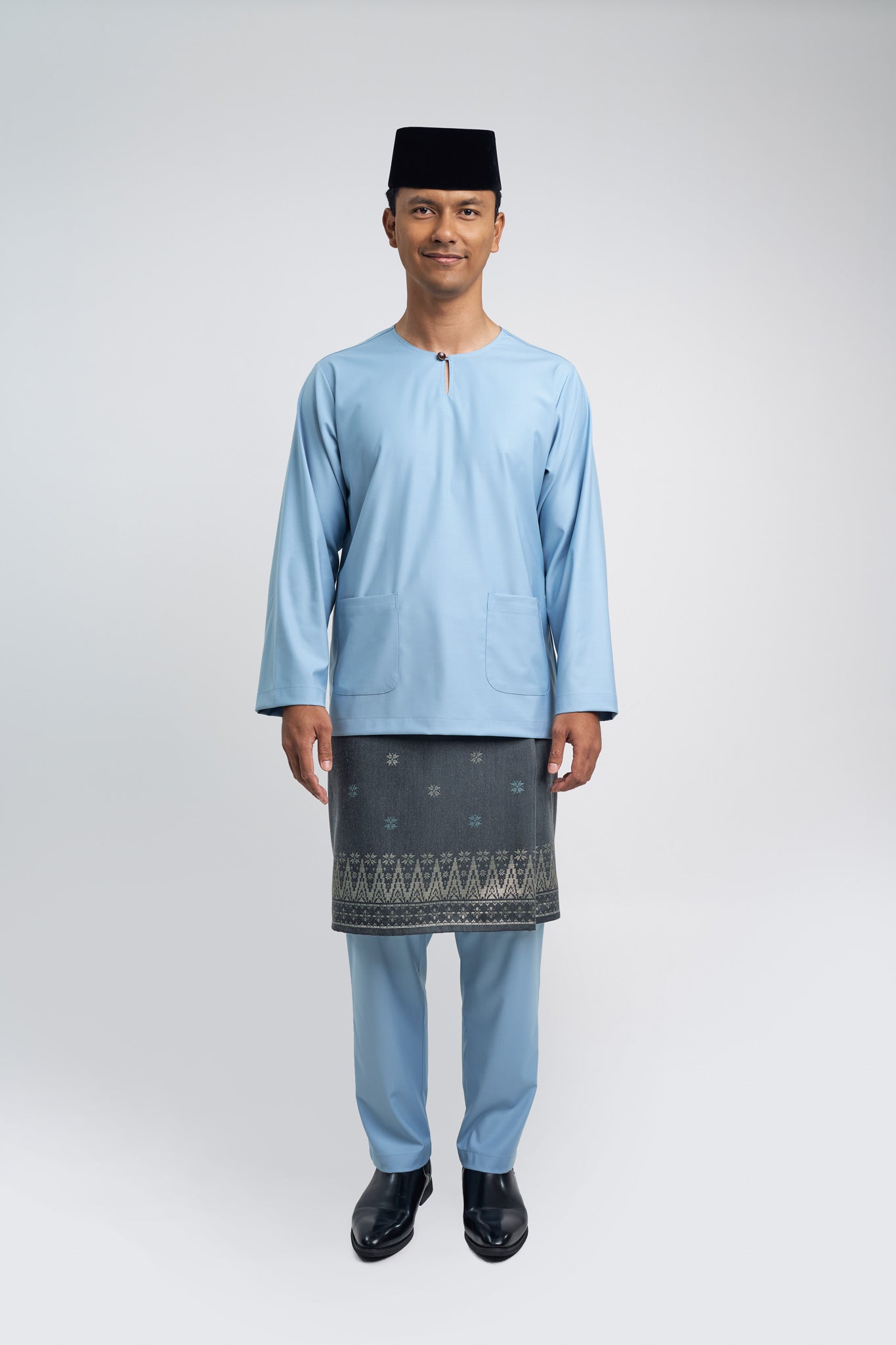 Patawali Modern Fit Baju Melayu Teluk Belanga - Light Blue