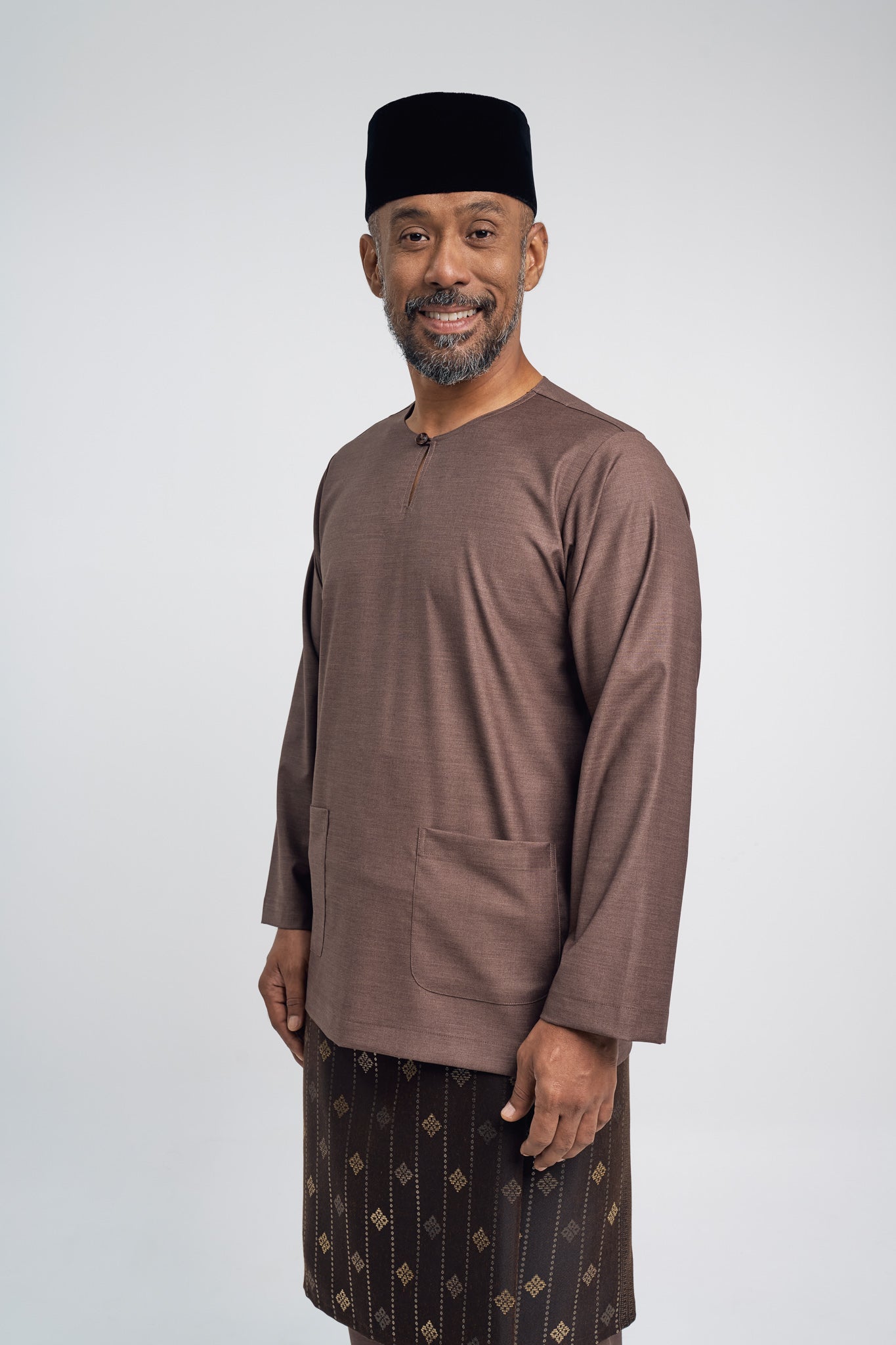 Patawali Modern Fit Baju Melayu Teluk Belanga - Espresso