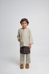 Patawali Boys Baju Melayu Teluk Belanga - Light Khaki