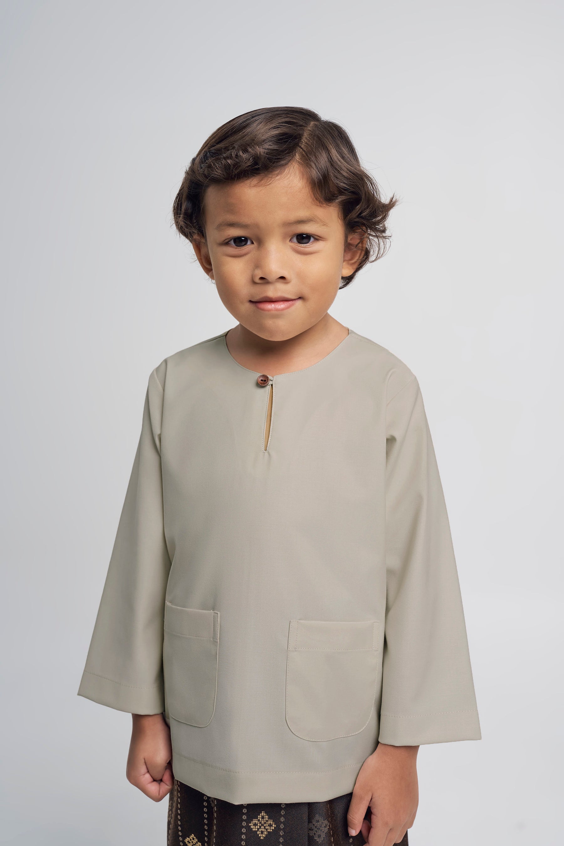 Patawali Boys Baju Melayu Teluk Belanga - Light Khaki
