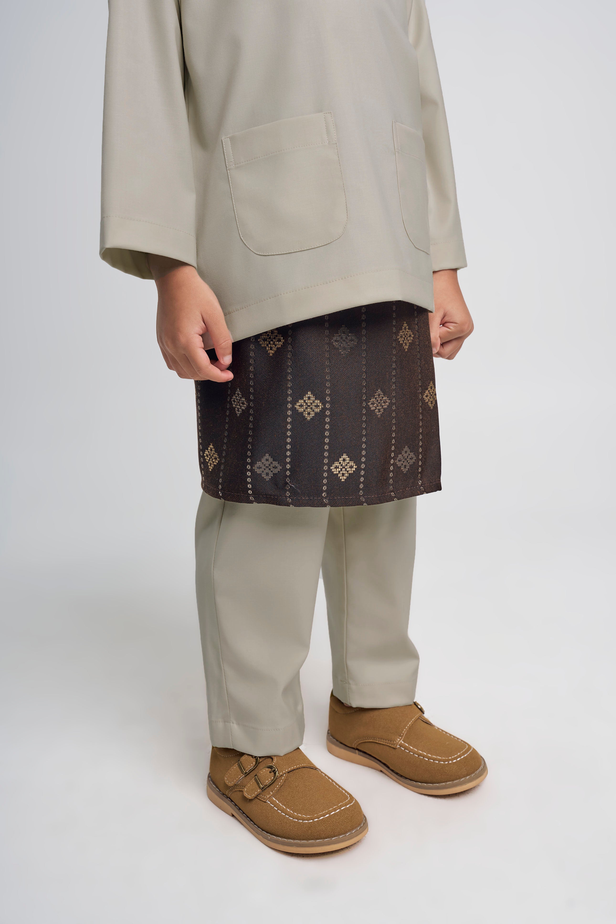 Patawali Boys Baju Melayu Teluk Belanga - Light Khaki