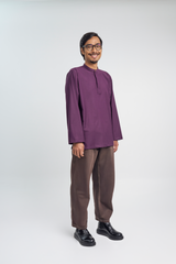 Patawali Collared Top  - Dark Purple