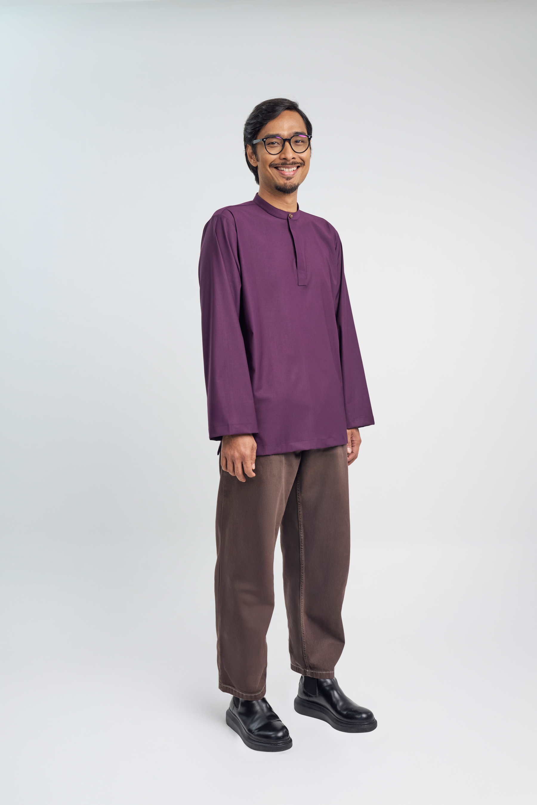 Patawali Collared Top  - Dark Purple